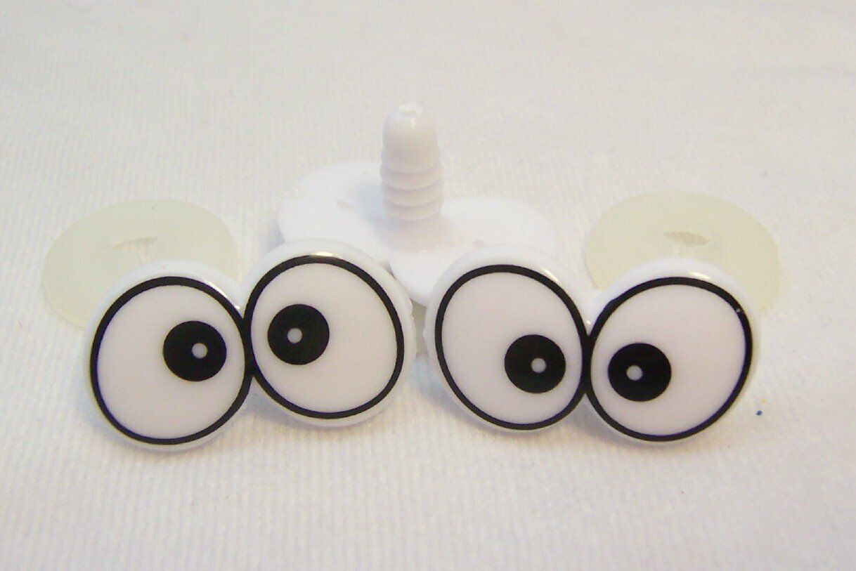 Sassy Bears 18mm COMIC Flat Round Safety Eyes for bears dolls crafts  (5pairs)
